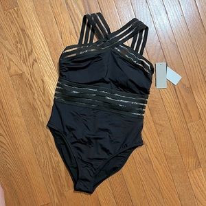 Kenneth Cole One Piece Strappy Mesh Bikini